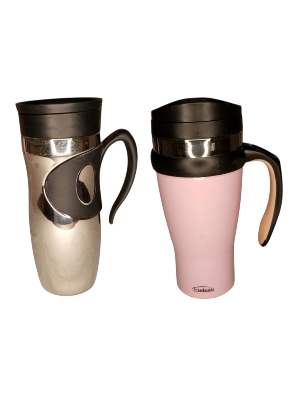 2 Trudeau Stainless Steel Insulated Travel Mugs, 16oz